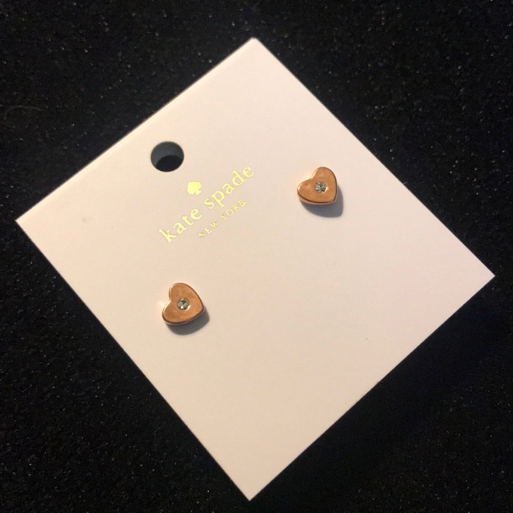 Kate Spade Rose Gold  Love List Heart Earrings